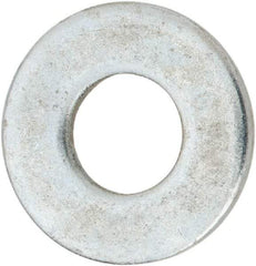 Value Collection - #10 Screw, Steel USS Flat Washer - 3/16" ID x 9/16" OD, 0.0469" Thick, Zinc-Plated Finish - Benchmark Tooling