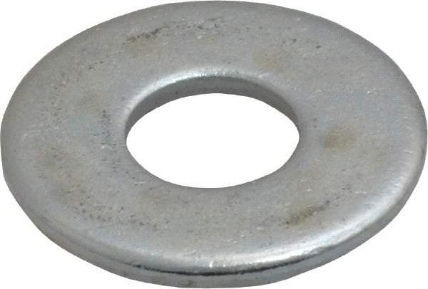 Value Collection - 7/16" Screw, Steel USS Flat Washer - 1/2" ID x 1-1/4" OD, 0.0781" Thick, Zinc-Plated Finish - Benchmark Tooling