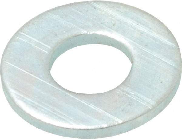 Value Collection - #12 Screw, Steel SAE Flat Washer - 1/4" ID x 9/16" OD, 1/16" Thick, Zinc-Plated Finish - Benchmark Tooling