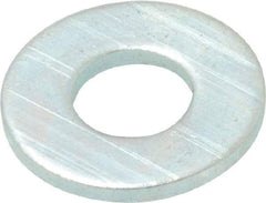 Value Collection - #12 Screw, Steel SAE Flat Washer - 1/4" ID x 9/16" OD, 1/16" Thick, Zinc-Plated Finish - Benchmark Tooling