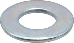 Value Collection - 7/16" Screw, Steel SAE Flat Washer - 15/32" ID x 59/64" OD, 1/16" Thick, Zinc-Plated Finish - Benchmark Tooling
