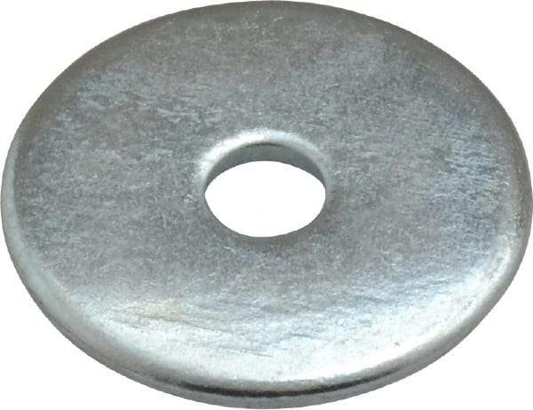 Value Collection - #10 Screw, Steel Fender Flat Washer - 3/16" ID x 1" OD, 0.047" Thick, Zinc-Plated Finish - Benchmark Tooling