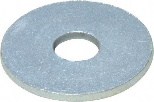 Value Collection - 1/4" Screw, Steel Fender Flat Washer - 1/4" ID x 1" OD, 0.049" Thick, Zinc-Plated Finish - Benchmark Tooling