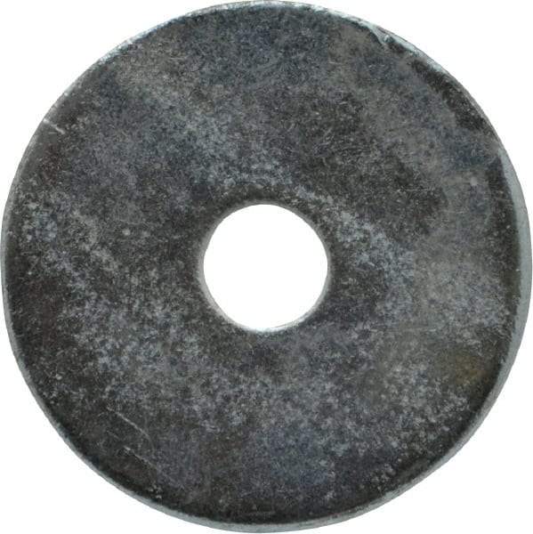 Value Collection - 1/4" Screw, Steel Fender Flat Washer - 1/4" ID x 1-1/4" OD, 0.049" Thick, Zinc-Plated Finish - Benchmark Tooling