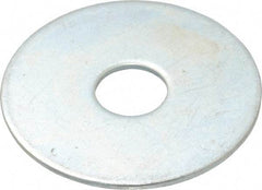Value Collection - 3/8" Screw, Steel Fender Flat Washer - 3/8" ID x 1-1/2" OD, 0.049" Thick, Zinc-Plated Finish - Benchmark Tooling