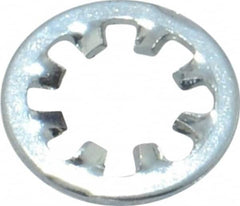Value Collection - #8 Screw, 0.176" ID, Steel Internal Tooth Lock Washer - 0.34" OD, Zinc-Plated, Grade 2 - Benchmark Tooling