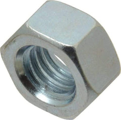 Value Collection - 7/16-14 UNC Steel Right Hand Hex Nut - 11/16" Across Flats, 3/8" High, Zinc-Plated Finish - Benchmark Tooling