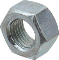 Value Collection - 7/16-20 UNF Steel Right Hand Hex Nut - 11/16" Across Flats, 3/8" High, Zinc-Plated Finish - Benchmark Tooling