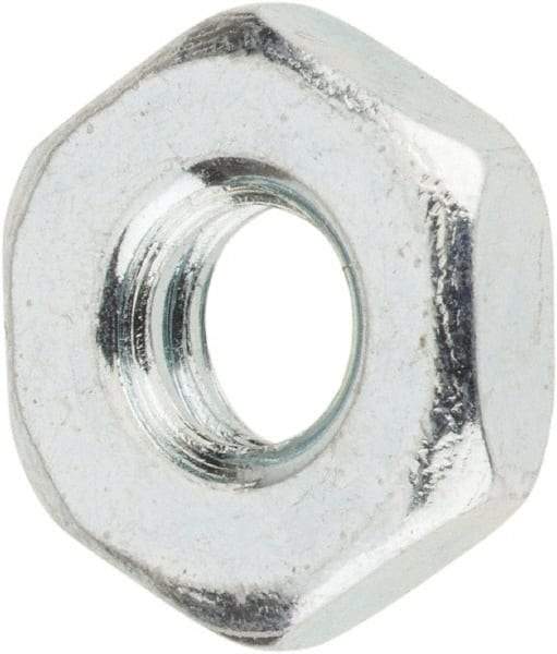 Value Collection - #10-24 UNC Steel Right Hand Machine Screw Hex Nut - 3/8" Across Flats, 1/8" High, Zinc-Plated Finish - Benchmark Tooling