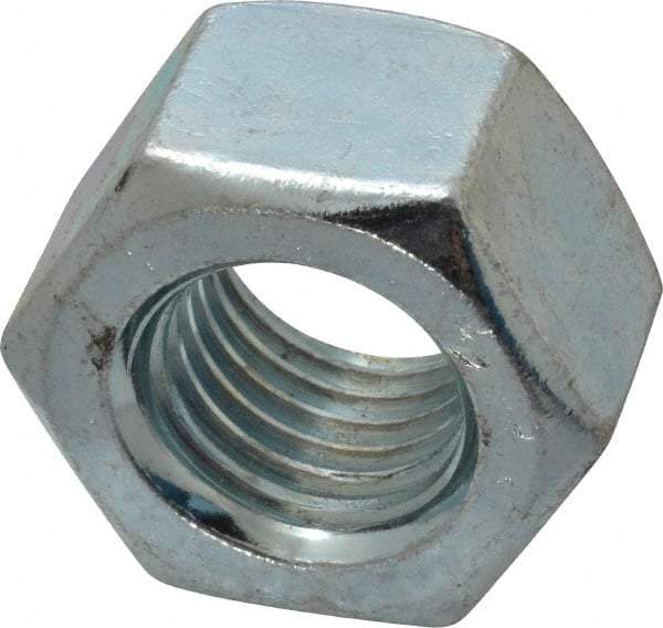 Value Collection - 1-8 UNC Steel Right Hand Heavy Hex Nut - 1-5/8" Across Flats, 0.9844" High, Zinc-Plated Finish - Benchmark Tooling