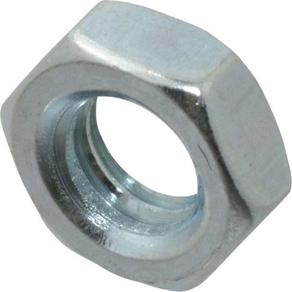 Value Collection - 5/16-18 UNC Steel Right Hand Hex Jam Nut - 1/2" Across Flats, 3/16" High, Zinc-Plated Finish - Benchmark Tooling