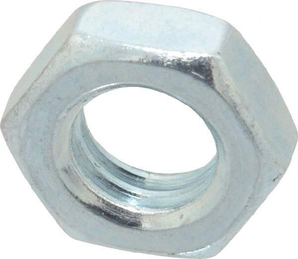 Value Collection - 7/16-14 UNC Steel Right Hand Hex Jam Nut - 11/16" Across Flats, 1/4" High, Zinc-Plated Finish - Benchmark Tooling