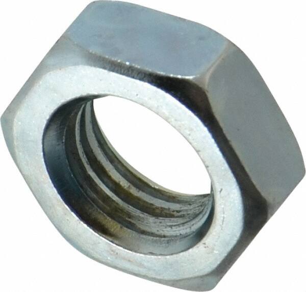 Value Collection - 9/16-12 UNC Steel Right Hand Hex Jam Nut - 7/16" Across Flats, 5/16" High, Zinc-Plated Finish - Benchmark Tooling