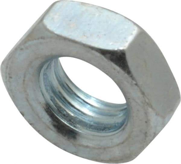 Value Collection - 5/16-24 UNF Steel Right Hand Hex Jam Nut - 1/2" Across Flats, 3/16" High, Zinc-Plated Finish - Benchmark Tooling