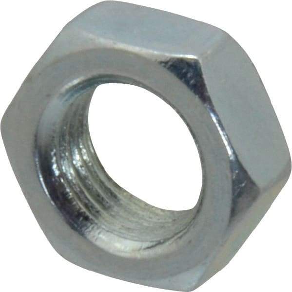 Value Collection - 3/8-24 UNF Steel Right Hand Hex Jam Nut - 9/16" Across Flats, 0.2188" High, Zinc-Plated Finish - Benchmark Tooling