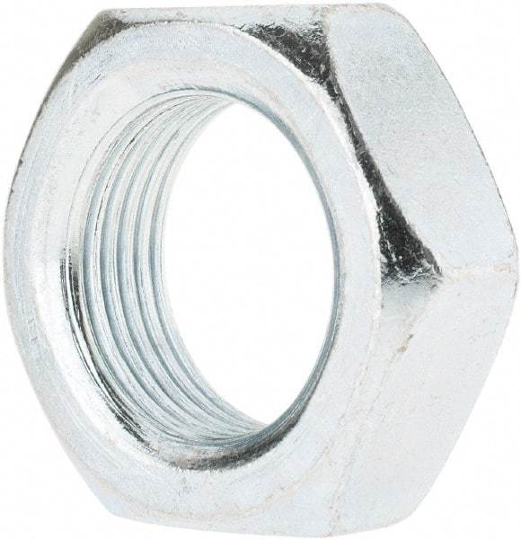 Value Collection - 1-14 UNF Steel Right Hand Hex Jam Nut - 1-1/2" Across Flats, 0.5469" High, Zinc-Plated Finish - Benchmark Tooling