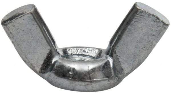 Value Collection - #10-32 UNF, Zinc Plated, Steel Standard Wing Nut - 0.91" Wing Span, 0.47" Wing Span - Benchmark Tooling