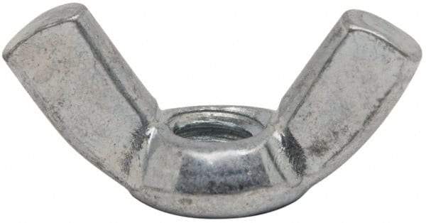 Value Collection - 1/4-20 UNC, Zinc Plated, Steel Standard Wing Nut - 1.1" Wing Span, 0.57" Wing Span - Benchmark Tooling