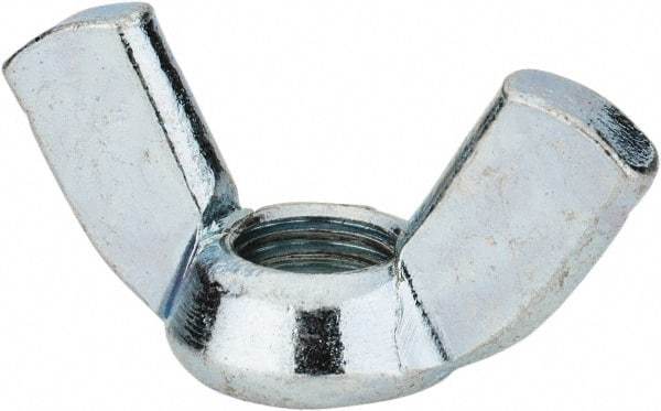 Value Collection - 5/16-24 UNF, Zinc Plated, Steel Standard Wing Nut - 1-1/4" Wing Span, 0.66" Wing Span - Benchmark Tooling