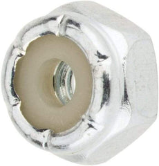 Value Collection - #6-32 UNC Grade 2 Hex Lock Nut with Nylon Insert - 5/16" Width Across Flats, 3/16" High, Zinc-Plated Finish - Benchmark Tooling