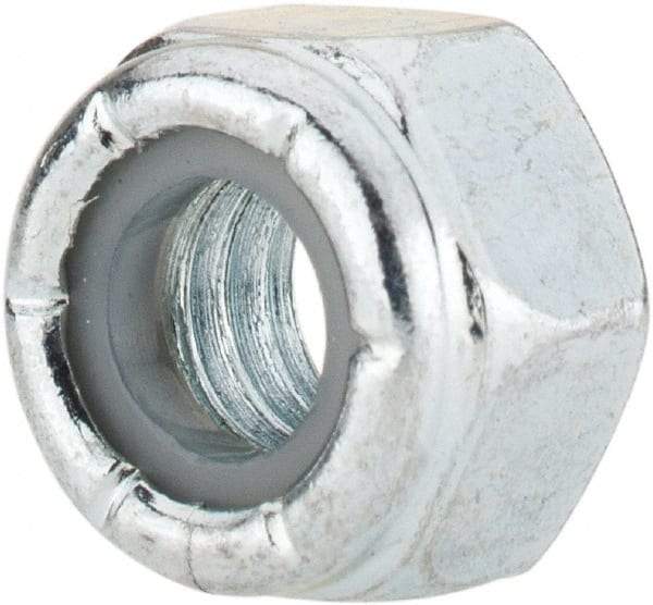 Value Collection - 5/16-18 UNC Grade 2 Hex Lock Nut with Nylon Insert - 1/2" Width Across Flats, 23/64" High, Zinc-Plated Finish - Benchmark Tooling