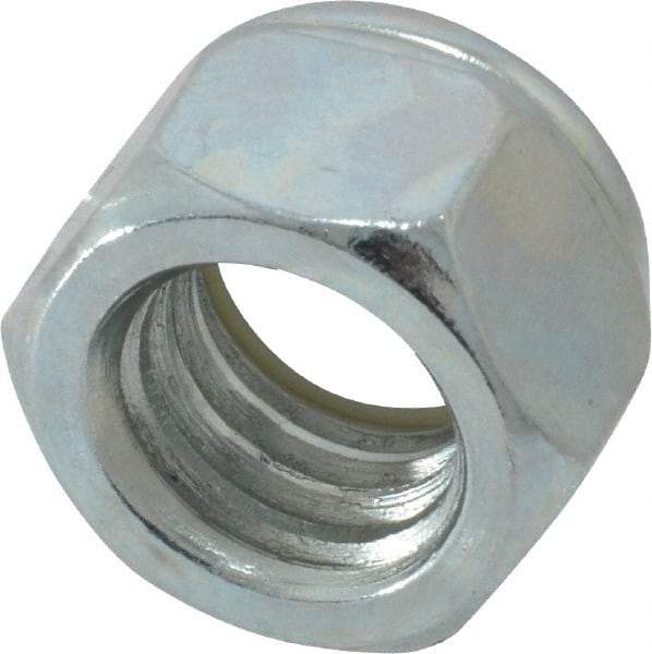 Value Collection - 7/16-14 UNC Grade 2 Hex Lock Nut with Nylon Insert - 11/16" Width Across Flats, 15/32" High, Zinc-Plated Finish - Benchmark Tooling