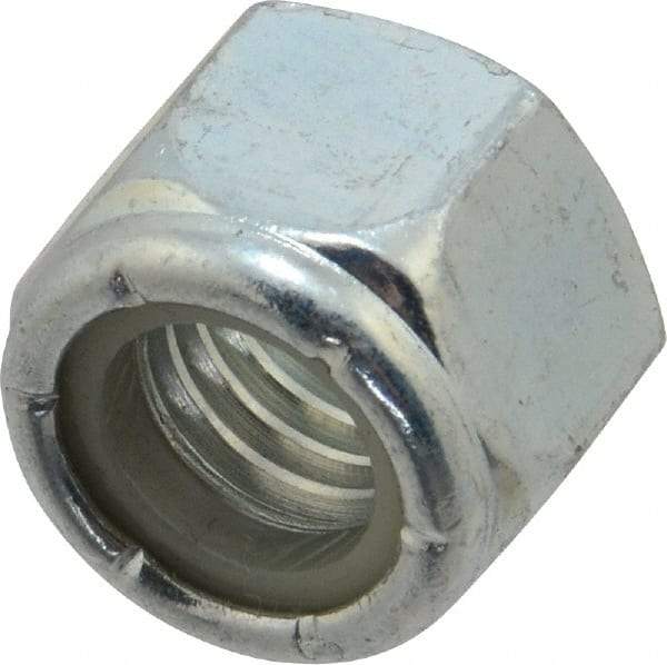 Value Collection - 1/2-13 UNC Grade 2 Hex Lock Nut with Nylon Insert - 3/4" Width Across Flats, 39/64" High, Zinc-Plated Finish - Benchmark Tooling