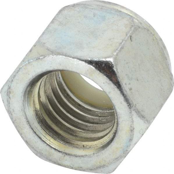 Value Collection - 5/8-11 UNC Grade 2 Hex Lock Nut with Nylon Insert - 15/16" Width Across Flats, 49/64" High, Zinc-Plated Finish - Benchmark Tooling