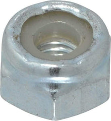 Value Collection - #10-32 UNF Grade 2 Hex Lock Nut with Nylon Insert - 3/8" Width Across Flats, 1/4" High, Zinc-Plated Finish - Benchmark Tooling