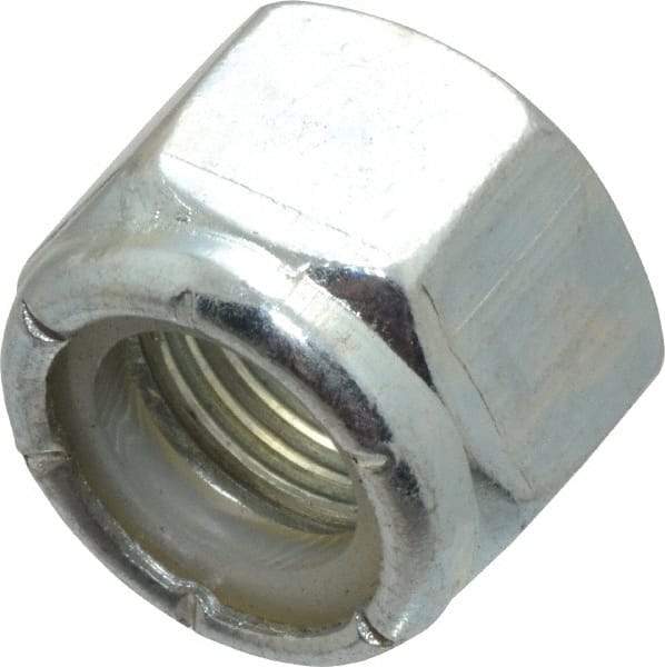 Value Collection - 1/2-20 UNF Grade 2 Hex Lock Nut with Nylon Insert - 3/4" Width Across Flats, 39/64" High, Zinc-Plated Finish - Benchmark Tooling