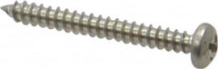 Value Collection - #4 Pan Head Phillips Sheet Metal Screw - Stainless Steel, 1" Length Under Head, Grade 18-8 - Benchmark Tooling