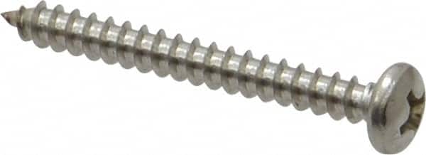 Value Collection - #6 Pan Head Phillips Sheet Metal Screw - Stainless Steel, 1-1/4" Length Under Head, Grade 18-8 - Benchmark Tooling