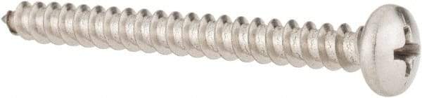 Value Collection - #10 Pan Head Phillips Sheet Metal Screw - Stainless Steel, 2" Length Under Head, Grade 18-8 - Benchmark Tooling
