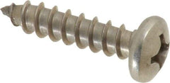 Value Collection - #12 Pan Head Phillips Sheet Metal Screw - Stainless Steel, 1" Length Under Head, Grade 18-8 - Benchmark Tooling