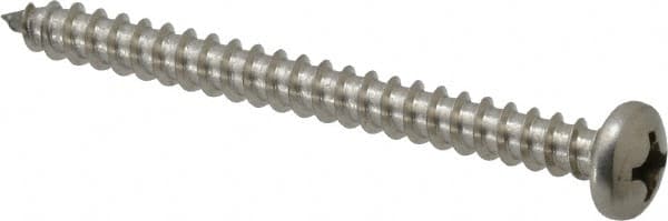 Value Collection - #12 Pan Head Phillips Sheet Metal Screw - Stainless Steel, 2-1/2" Length Under Head, Grade 18-8 - Benchmark Tooling