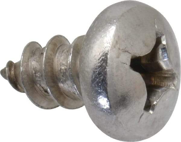 Value Collection - #14 Pan Head Phillips Sheet Metal Screw - Stainless Steel, 1/2" Length Under Head, Grade 18-8 - Benchmark Tooling
