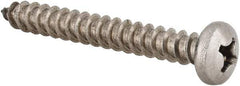 Value Collection - #14 Pan Head Phillips Sheet Metal Screw - Stainless Steel, 2" Length Under Head, Grade 18-8 - Benchmark Tooling