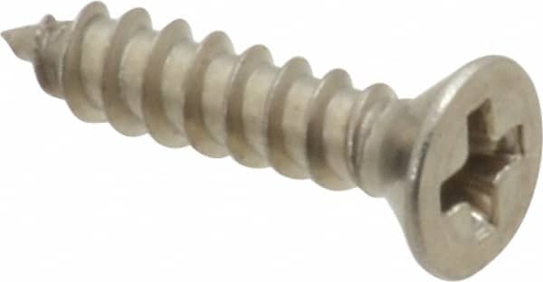 Value Collection - #4 Flat Head Phillips Sheet Metal Screw - Stainless Steel, 1/2" OAL, Grade 18-8 - Benchmark Tooling