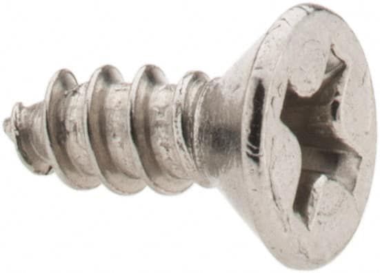 Value Collection - #6 Flat Head Phillips Sheet Metal Screw - Stainless Steel, 3/8" OAL, Grade 18-8 - Benchmark Tooling