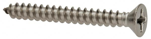 Value Collection - #6 Flat Head Phillips Sheet Metal Screw - Stainless Steel, 1-1/4" OAL, Grade 18-8 - Benchmark Tooling