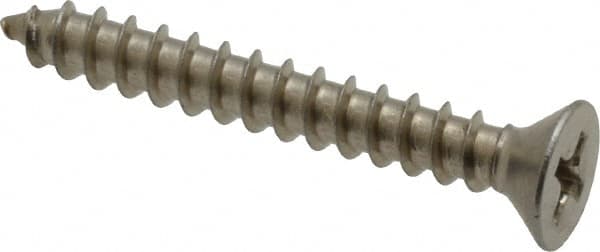 Value Collection - #8 Flat Head Phillips Sheet Metal Screw - Stainless Steel, 1-1/4" OAL, Grade 18-8 - Benchmark Tooling