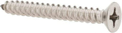 Value Collection - #12 Flat Head Phillips Sheet Metal Screw - Stainless Steel, 2" OAL, Grade 18-8 - Benchmark Tooling