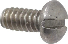 Value Collection - #4-40 UNC, 1/4" Length Under Head Slotted Drive Machine Screw - Round Head, Grade 18-8 Stainless Steel, Uncoated, Without Washer - Benchmark Tooling