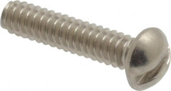 Value Collection - #4-40 UNC, 1/2" Length Under Head Slotted Drive Machine Screw - Round Head, Grade 18-8 Stainless Steel, Uncoated, Without Washer - Benchmark Tooling