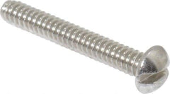 Value Collection - #4-40 UNC, 3/4" Length Under Head Slotted Drive Machine Screw - Round Head, Grade 18-8 Stainless Steel, Uncoated, Without Washer - Benchmark Tooling