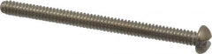 Value Collection - #4-40 UNC, 1-1/2" Length Under Head Slotted Drive Machine Screw - Round Head, Grade 18-8 Stainless Steel, Uncoated, Without Washer - Benchmark Tooling