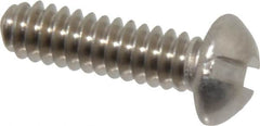 Value Collection - #6-32 UNC, 1/2" Length Under Head Slotted Drive Machine Screw - Round Head, Grade 18-8 Stainless Steel, Uncoated, Without Washer - Benchmark Tooling