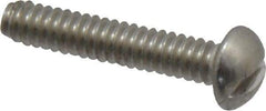 Value Collection - #6-32 UNC, 3/4" Length Under Head Slotted Drive Machine Screw - Round Head, Grade 18-8 Stainless Steel, Uncoated, Without Washer - Benchmark Tooling