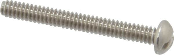 Value Collection - #6-32 UNC, 1-1/4" Length Under Head Slotted Drive Machine Screw - Round Head, Grade 18-8 Stainless Steel, Uncoated, Without Washer - Benchmark Tooling