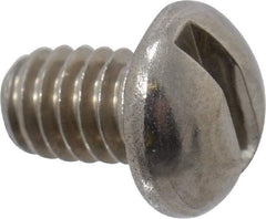 Value Collection - #8-32 UNC, 1/4" Length Under Head Slotted Drive Machine Screw - Round Head, Grade 18-8 Stainless Steel, Uncoated, Without Washer - Benchmark Tooling